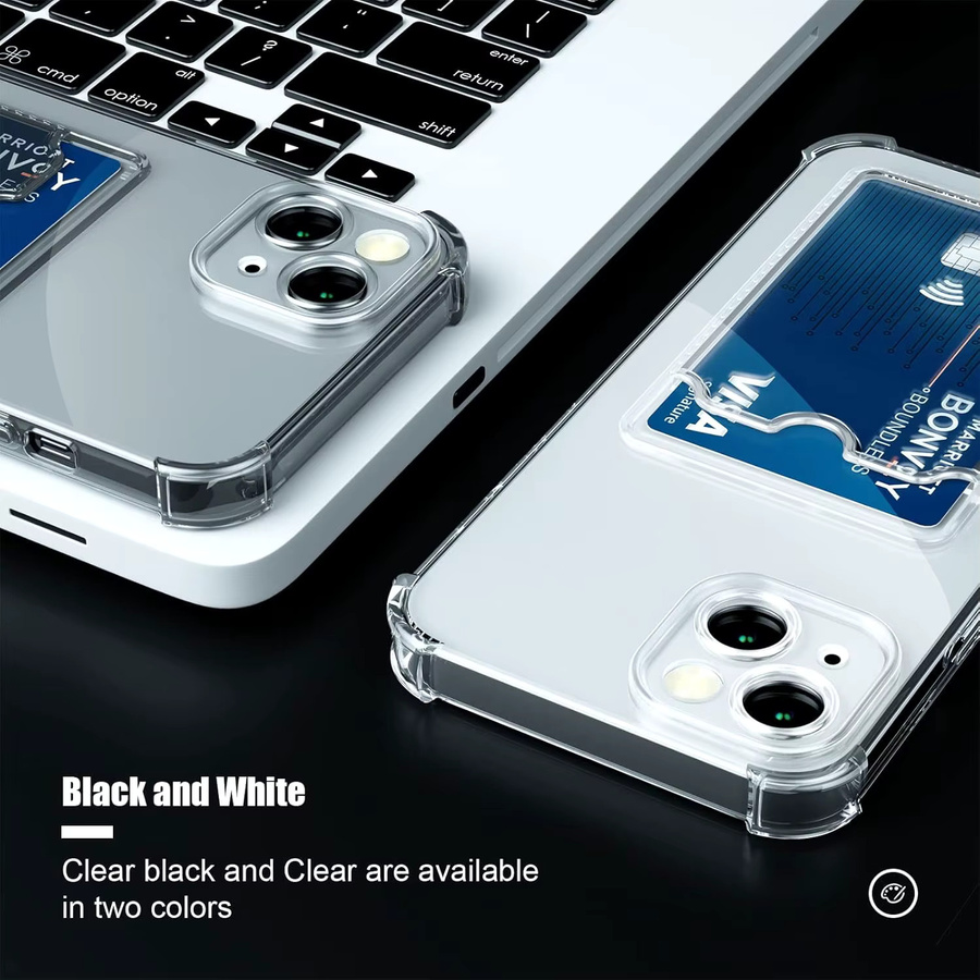 Bolimei Transparente TPU-Handyhülle mit Kartensteckplatz für iPhone 17 16 15 Pro Max 14 Plus 13 12 11 und iPhone 17 Air, Stoßfest und Weich - Bild 4