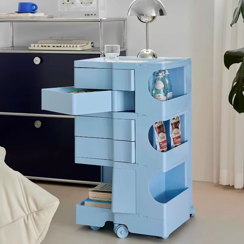 Idosliving Boby Trolley-220 Beistelltisch im Nordic-Design mit Rollen für Wohnzimmer und Schlafzimmer in Gelb oder Blau - Bild 2