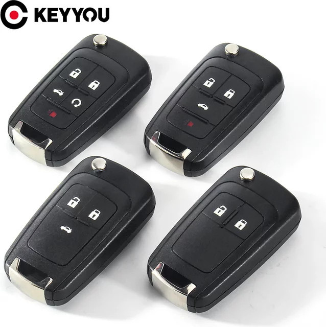 KEYYOU Flip Folding Remote Key Shell für Vauxhall Opel und Buick Excelle Verano LaCrosse, Farbe: Schwarz - Bild 1