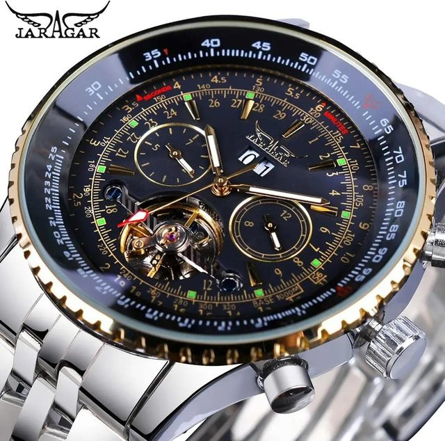 Jaragar Armbanduhr, Automatik, Edelstahl, Blau, Herren - Bild 1
