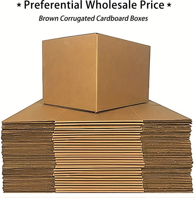 Versandkarton aus brauner Wellpappe mit Deckel, B/H/T: 23,11 x 23,11 x 12,95 cm - Bild 1