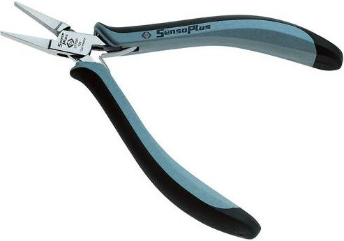 C.K. ESD Flachzange Gerade aus Carbonstahl, Schwarz/Grau, Länge: 130 mm - Bild 1