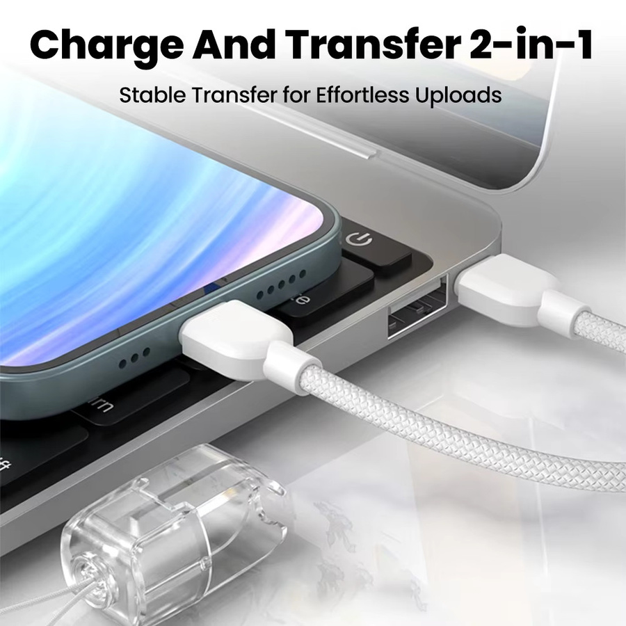 USB-C auf Lightning Schnellladekabel in Schwarz, 0,2 m Länge für iPhone und Samsung sowie Powerbanks - Bild 1