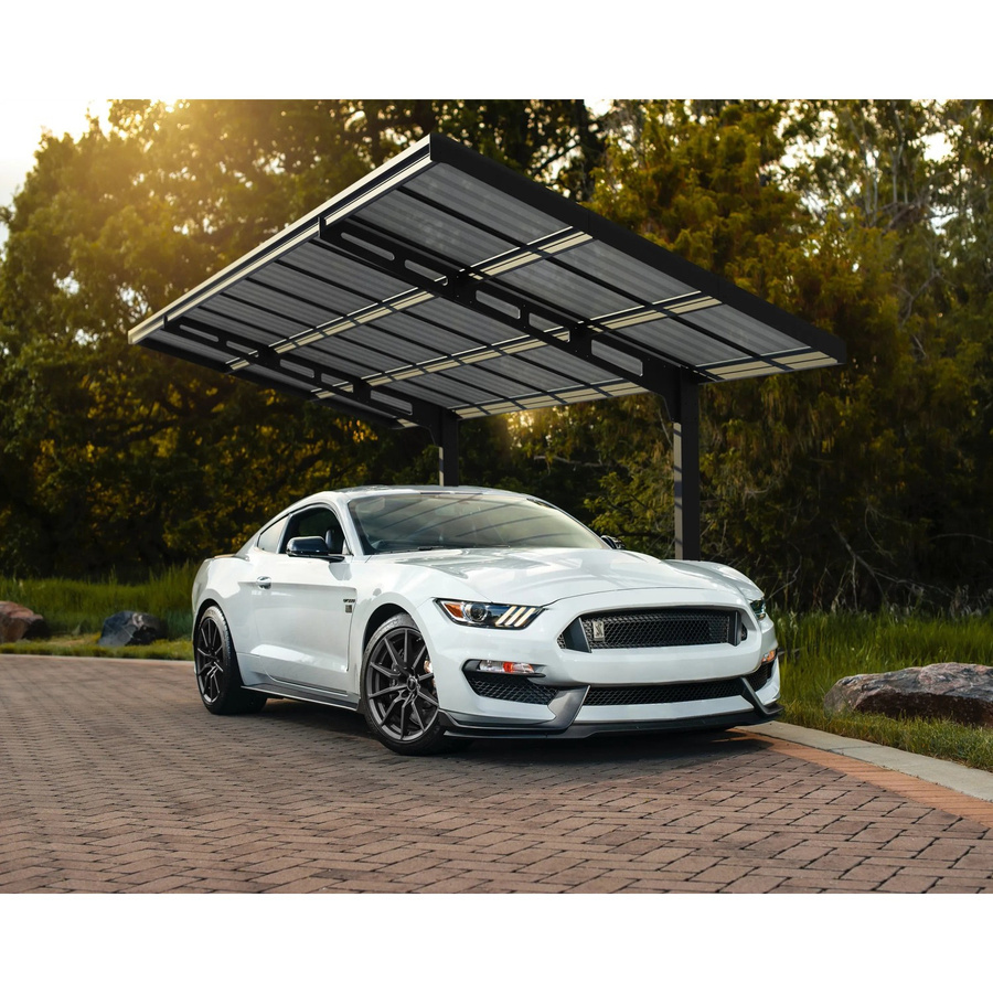 Palram Canopia Carport Sydney Wave in Schwarz mit Polycarbonat-Dach und integrierten Regenrinnen, B: 587 cm, T: 286 cm - Bild 2