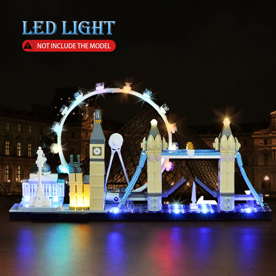 LYBMTWF LED-Lichtset für Architektur-Modell 21034 London, RGB SMD Beleuchtung mit USB-Anschluss und Driver, mehrfarbig/grau - Bild 2