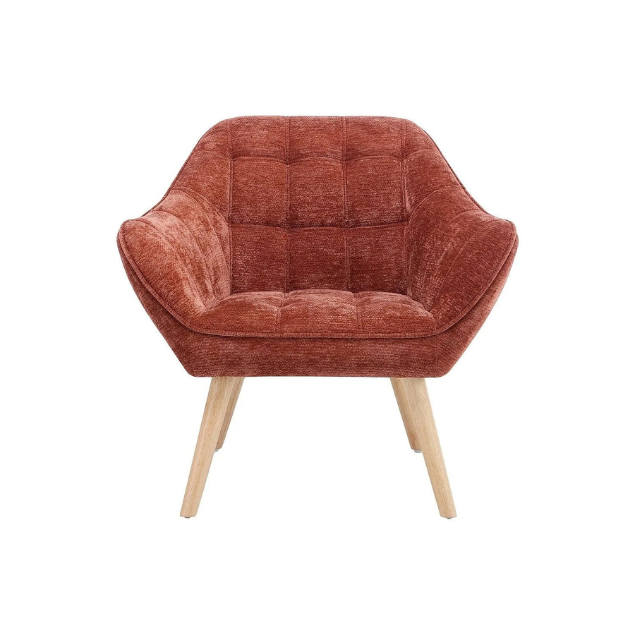 Vente-unique Sessel Caserta mit gerader Rückenlehne in Terracotta und Holzgestell, Breite: 82 cm - Bild 2