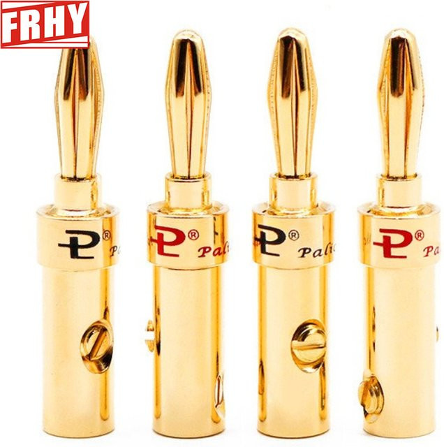 FRHY Bananenstecker aus 24K vergoldetem Kupfer in Gold, 4 Stück für Verstärker und Heimkino - Bild 1
