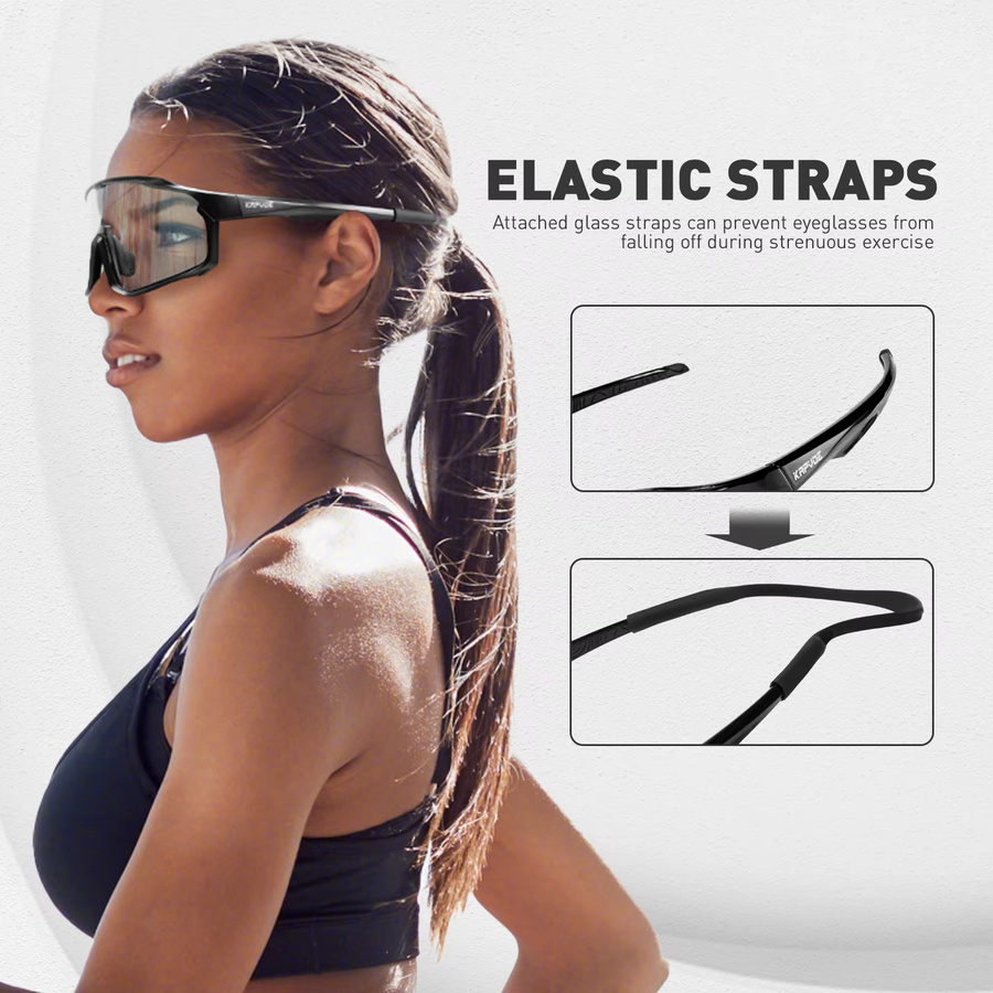 Kapvoe Sportsonnenbrille, Unisex, Vollrand, Black, Kunststoff - Bild 4