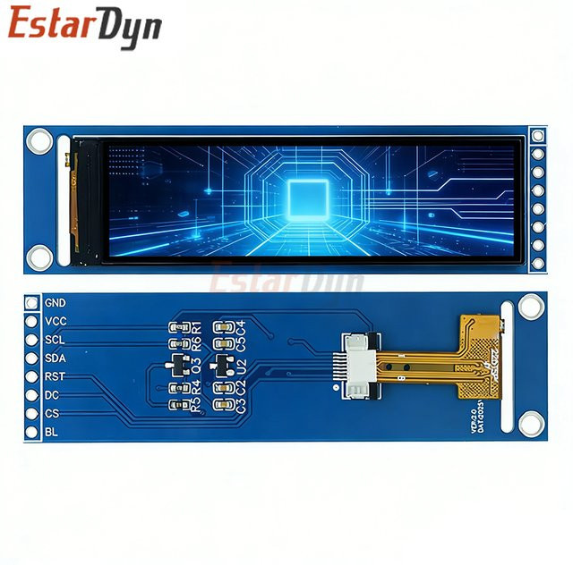 Estardyn 2,25 Zoll TFT LCD Modul mit ST7789 Treiber und SPI-Schnittstelle in Blau, B/H: 76 x 284 mm - Bild 1