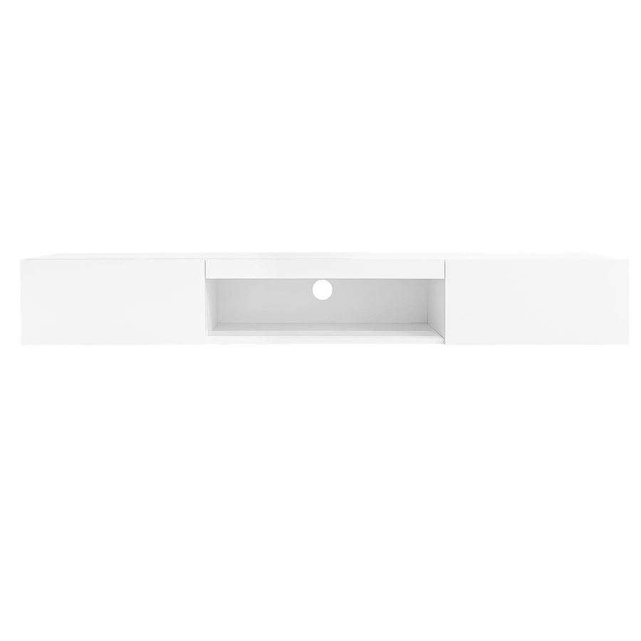 Aosom TV Schrank in Weiß mit Hochglanz-Finish, Wandschrank für bis zu 70 Zoll mit LED-Beleuchtung und Bluetooth-APP-Steuerung, B/H/T: 160 x 31 x 22 cm - Bild 2