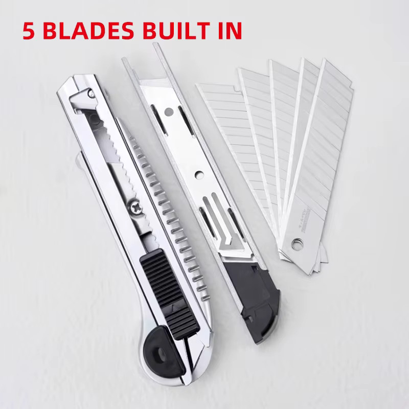 Deli Allzweckmesser aus Edelstahl in Silber als multifunktionaler Wandpapierschneider mit rutschfestem Griff - Bild 3