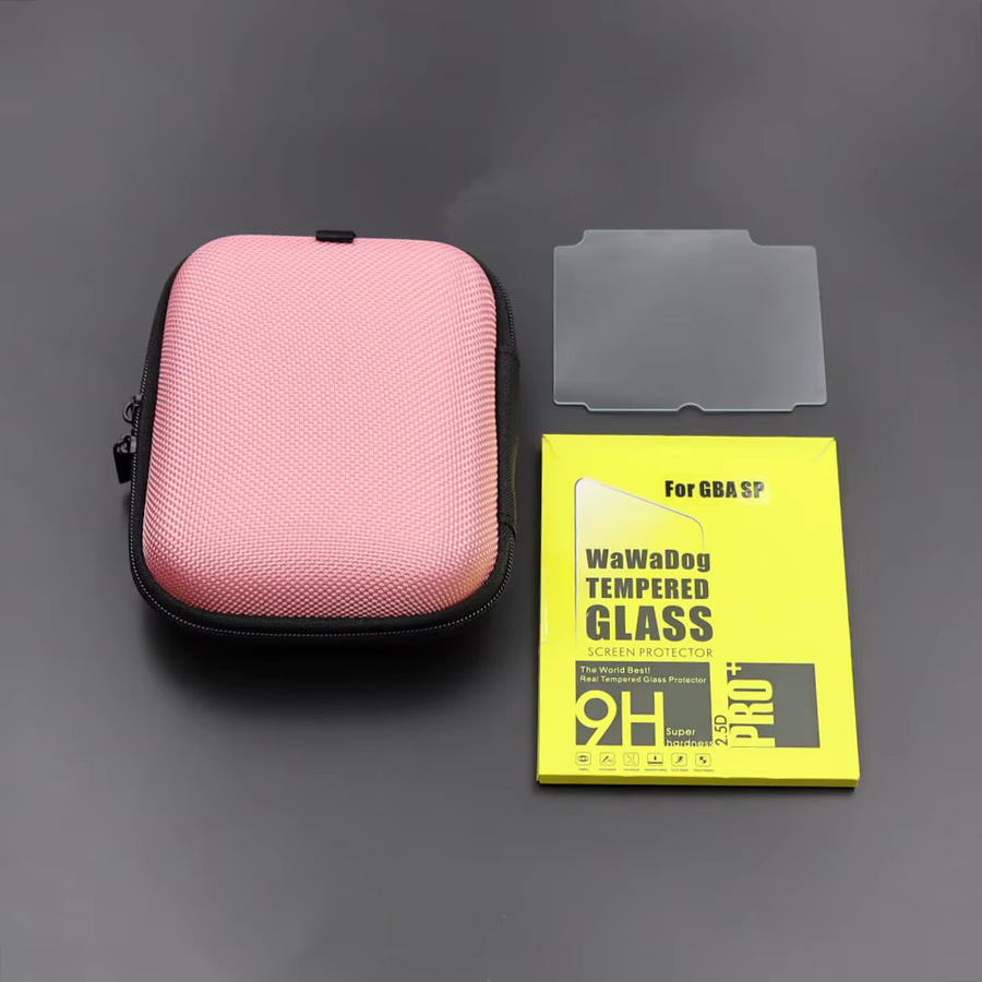 TingDong Glasbildschirmschutz für GBA SP in Transparent und Rot mit Hartschalen-Aufbewahrungsschutzgehäuse - Bild 2