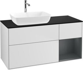 V&B Waschtischunterschrank Finion mit Wandbeleuchtung, Farbe Weiß lackiert, Breite: 120 cm, Tiefe: 50,1 cm, Höhe: 50,1 cm - Bild 1
