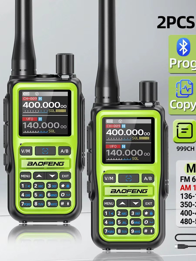 BAOFENG UV-5R Mini Walkie Talkie mit Bluetooth und Typ-C, Multi-Band Funkgerät mit 999 Kanälen in Schwarz oder Grau - Bild 4