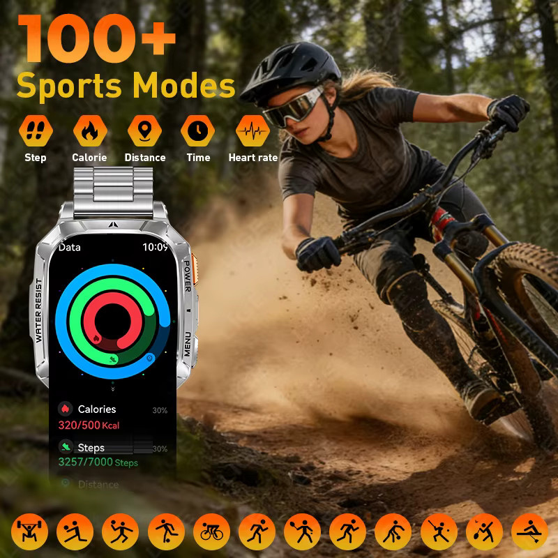 LIGE Smartwatch, Edelstahl, Silber, Herren - Bild 6
