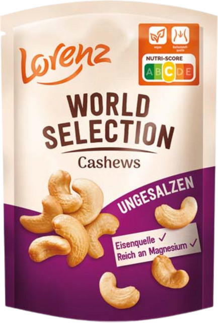 Lorenz World Selection Cashewkerne geröstet ungesalzen 90 g - Bild 1