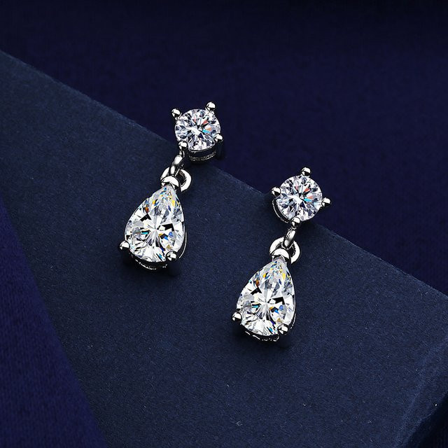SAY Ohrringe, 925 Sterlingsilber, Moissanit, Damen - Bild 1
