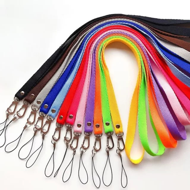 Einfarbiges Lanyard für ID-Tags, Arbeitskarten und Schlüssel in Grün oder Mehrfarbig - Bild 1