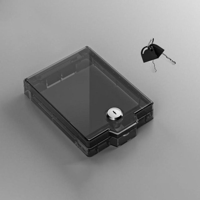 Chengjia Kindersichere Abdeckung für Lichtschalter, abschließbarer Wandschalter-Schutz aus Kunststoff, transparent/schwarz - Bild 1