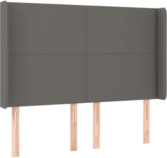 vidaXL Kopfteil mit Ohren in Grau aus Kunstleder, B/T/H: 147 x 16 x 128 cm - Bild 1