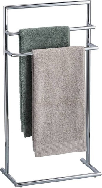 Zeller Handtuchständer aus Metall in Silber, freistehend, B/H/T: 23 x 83 x 43 cm - Bild 1
