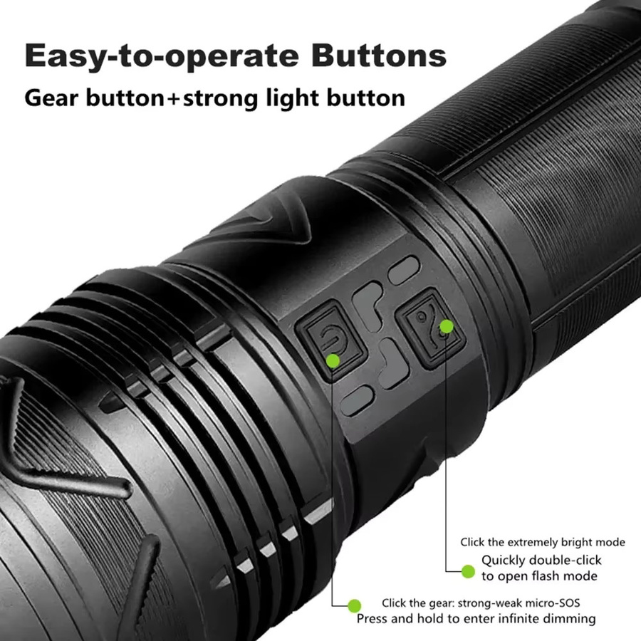 Heinast LED-Zoom-Taschenlampe mit USB-Ladefunktion in Schwarz - Bild 4