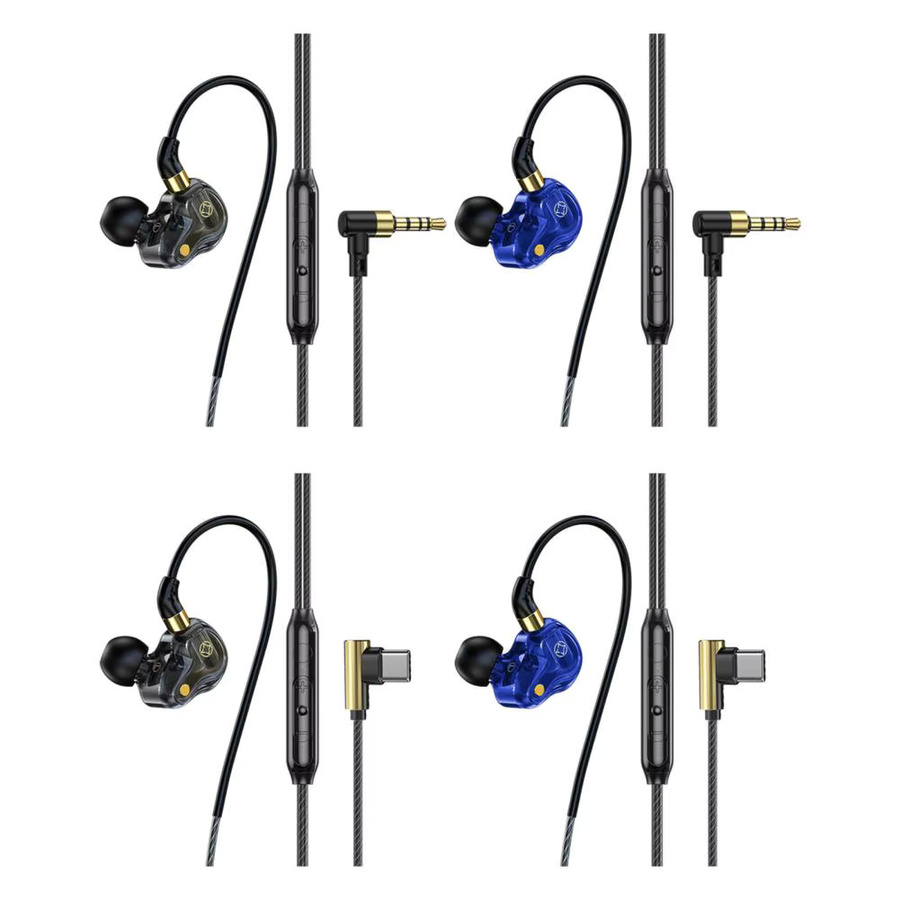 OIITH In-Ear Kopfhörer mit Mikrofon, kabelgebundenes Headset für Musik und Anrufe, 3,5 mm Jack und USB-C, Schwarz - Bild 3