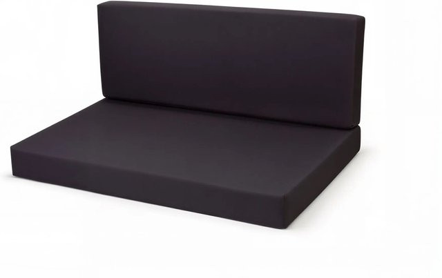 Setgarden Flat Set Palettenkissen in Schwarz bestehend aus Sitzkissen und Rückenkissen mit abnehmbarem Bezug, Breite: 120 cm, Tiefe: 60 cm, Höhe: 10 cm für Sitzkissen und Breite: 120 cm, Tiefe: 40 cm, Höhe: 10 cm für Rückenkissen - Bild 1