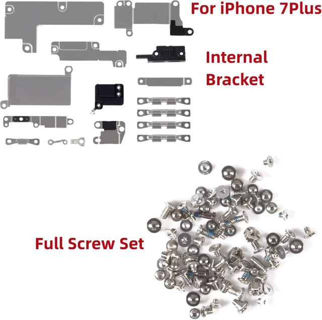 Apple Ersatzteil-Set für iPhone: Interne Halterung und kompletter Schraubensatz in Silber, kompatibel mit iPhone 7, 7 Plus, 8, 8 Plus, X, XS, XR, XS Max, 11, 11 Pro, 11 Pro Max, 12, 12 Pro und 12 Pro Max - Bild 1