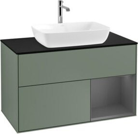 V&B Waschtischunterschrank Finion 100 mit Wandbeleuchtung, Lackiert, B/T/H: 100 x 50,1 x 50,1 cm - Bild 1
