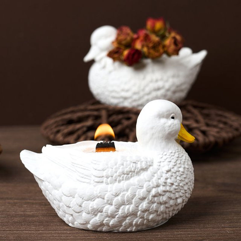 UDOCOOL Silikonform für kreative Gips-Enten als DIY Deko für Duftkerzen, Tassen oder Blumentöpfe in Weiß - Bild 1