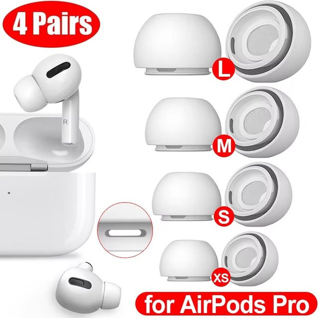 Apple Ersatz-Ohrhörer-Spitzen für AirPods Pro 1 und 2 aus Silikon in Weiß - Bild 1