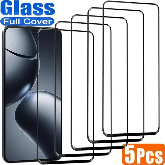 5 Stück HD Displayschutzfolie aus gehärtetem Glas für Apple iPhone 16 Pro Max 16e 16 Plus 15 Pro Max 14 13 12 Mini 11 XR XS Max 7 Plus 8 SE 2 in Transparent - Bild 1