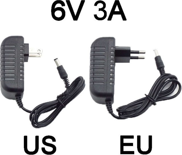 Gakaki Netzteil Konverter AC 110V 220V zu DC 6V 3A Adapter für CCTV Kamera und LED in Schwarz - Bild 1