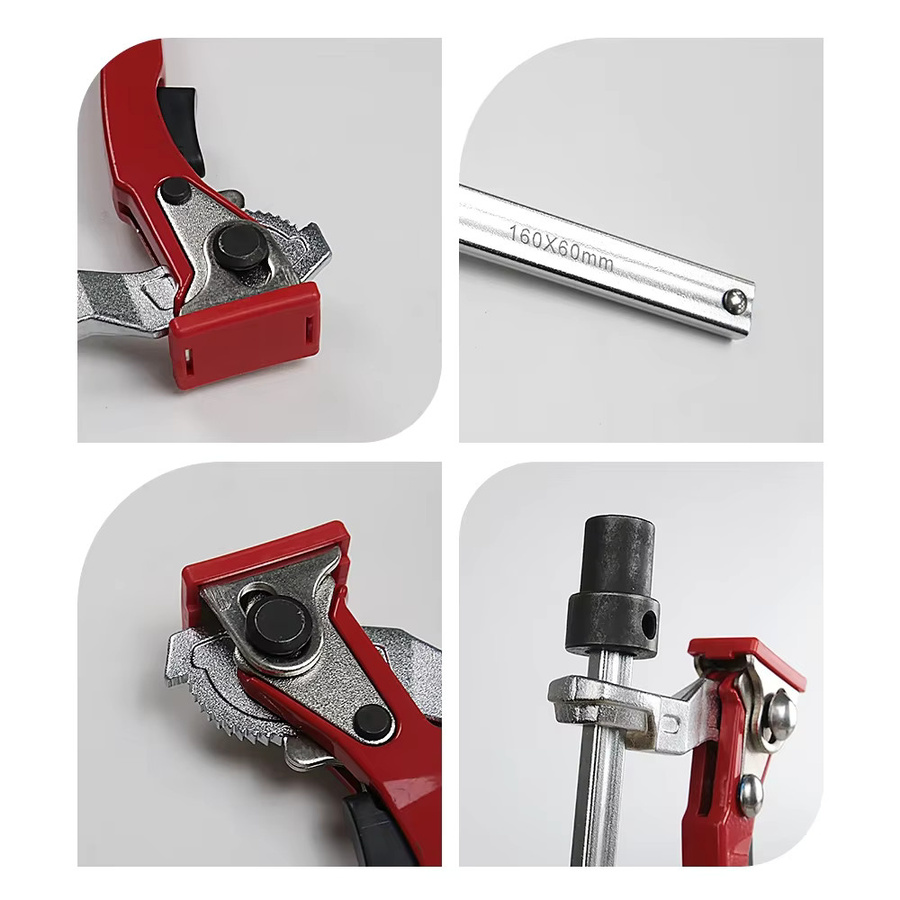 Allsome 2 Stück MFT Tischwerkbank Schnellratsche Hundeklemme in Rot, 19 mm (3/4 Zoll) und 20 mm Niederhalteklemme für die Holzbearbeitung - Bild 3