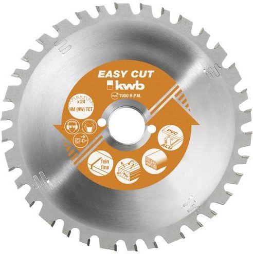 KWB Kreissägeblatt 593533 Carbide Tipped für Holz, Metall und Kunststoff, Farbe: Silber, Durchmesser: 350 mm, Bohrung: 30 mm - Bild 1