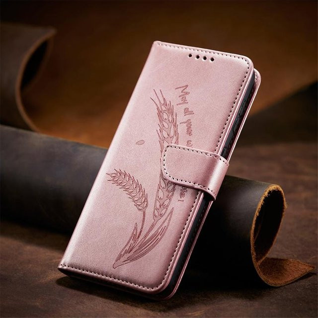 Lederne Klapphülle mit Kartenhalter und Brieftasche für Vivo V40E 4G 5G in Pink - Bild 1