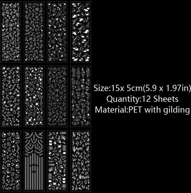LChome Wasserdichte Glitzernde Laser-Sterne-Punkt-Dekoaufkleber in Schwarz und Silber für Scrapbooking und DIY-Fotokarten-Dekoration - Bild 1