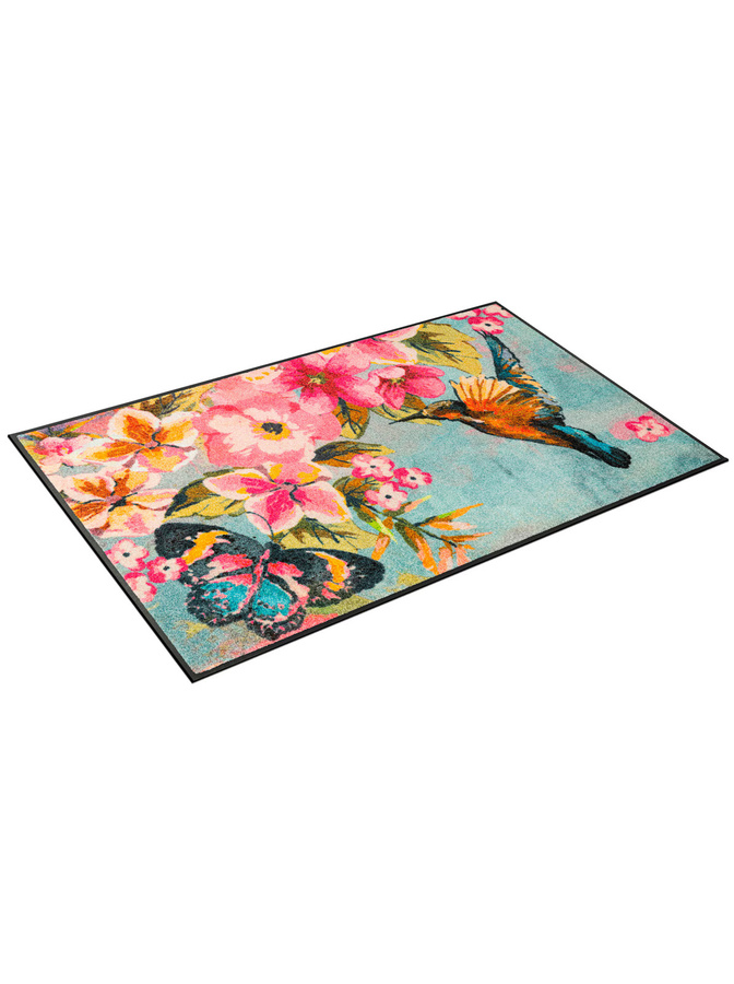 wash+dry by Kleen-Tex Fußmatte mit Blumen und Kolibri Motiv in Multicolour, rutschhemmend und UV-beständig - Bild 2