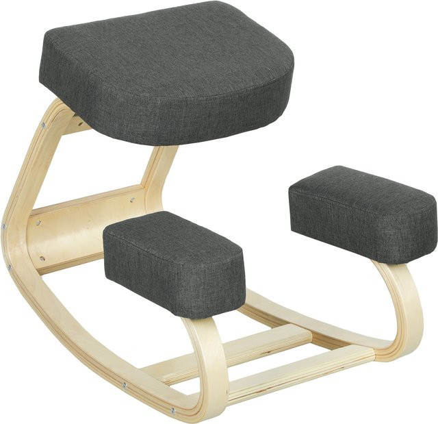 Vinsetto Ergonomischer Kniestuhl Dunkelgrau zur Verbesserung der Körperhaltung und Linderung von Rücken- und Nackenschmerzen - Bild 1