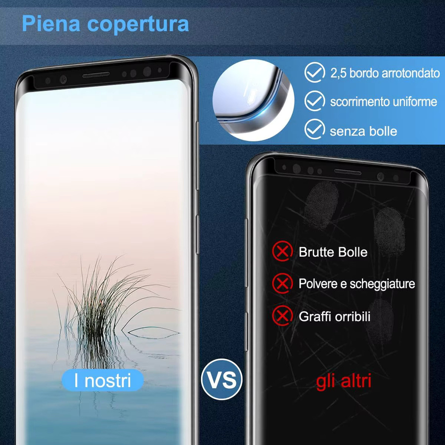 Displayschutzfolie aus gehärtetem Glas für Samsung Galaxy S8 Plus und S9 Plus, transparent - Bild 5