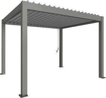 Biohort Pergola mit Lamellen-Dach in Grau, B/T/H: 367,5 x 312,0 x 255,0 cm - Bild 1