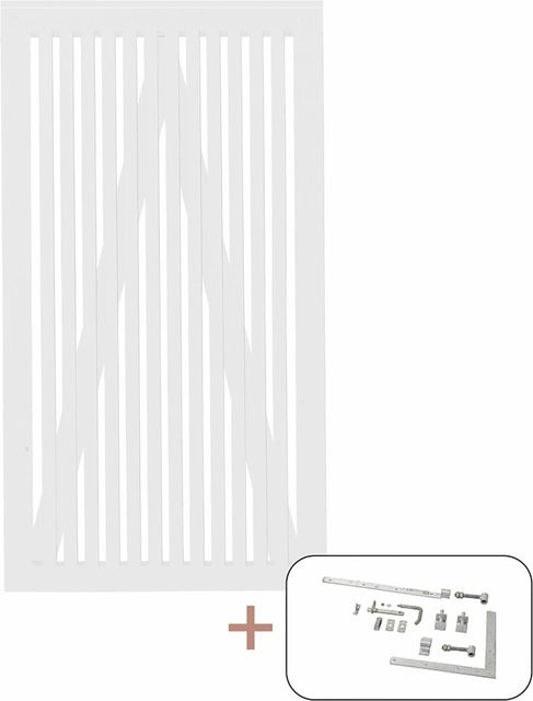 Plus Holz Einzeltor Sendai aus Nadelholz in Weiß, B: 100 cm, H: 180 cm - Bild 1