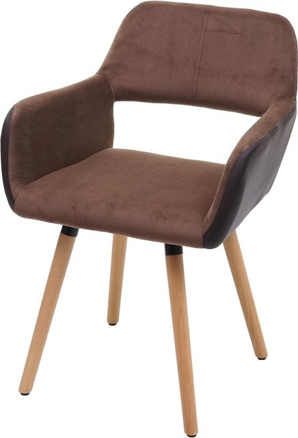 Esszimmerstuhl MCW-A50 II im Retro 50er Jahre Design aus Kunstleder und Stoff in Hellbraun - Bild 1