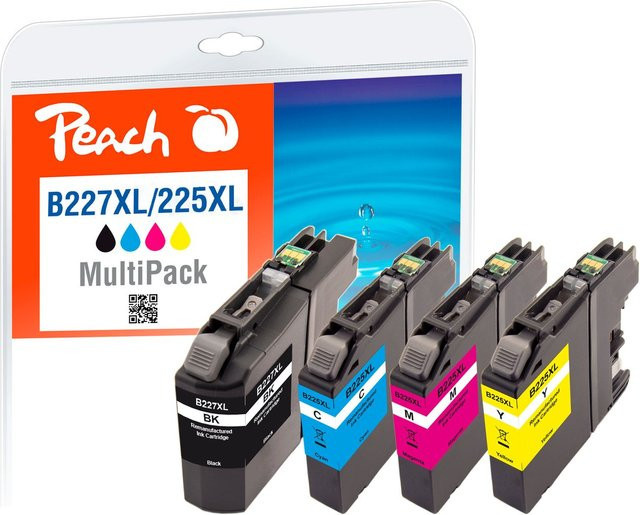Peach Tintenpatronen Spar Pack XL ersetzt Brother LC-227XLVALBP Set aus 4 Farben (Schwarz, Cyan, Magenta, Gelb) - Bild 1
