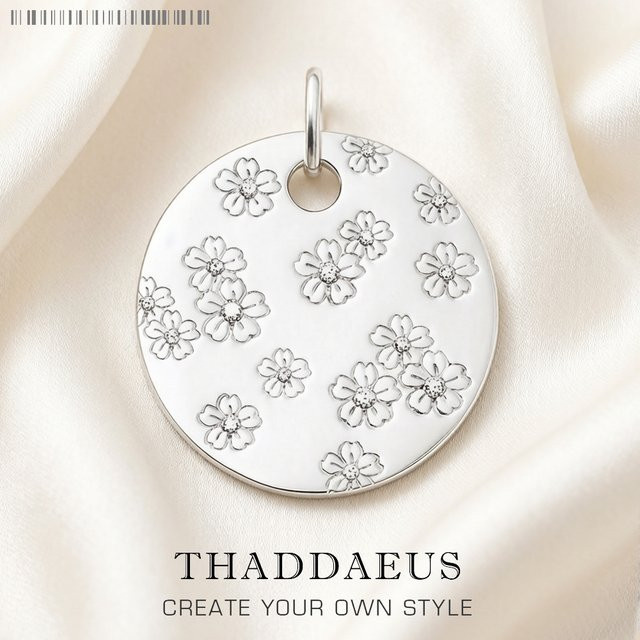 Thaddaeus Anhänger Kirschblüten-Ornament, 925 Silber, Damen - Bild 1