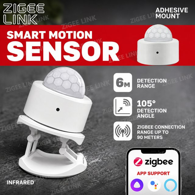 Zigbee PIR-Bewegungssensor Infrarot-Detektor für Heimsicherheit in Weiß kompatibel mit Smart Life - Bild 1