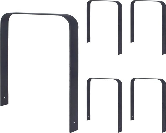 TRUTZHOLM 5er Set Fahrradanlehnbügel Typ U aus Flachstahl, 12 mm, Pulverbeschichtet, Anthrazit/Schwarz, H x B x T: 115 x 76 cm - Bild 1