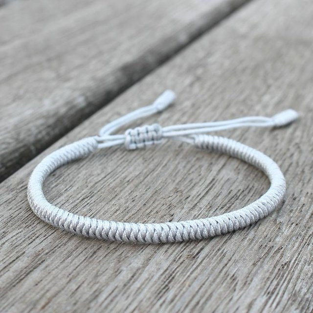 zjy8 Armband, King Kong Knoten, Roter Faden, Grau, Unisex - Bild 1