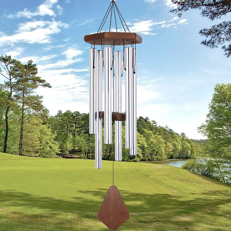 ThousandJoy Windspiel aus Aluminium mit tiefem Ton und Kapellenglocken in Schwarz für den Garten und Außenbereich - Bild 4
